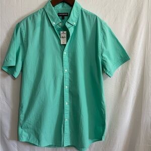 Express Green Casual Button Down Shirt